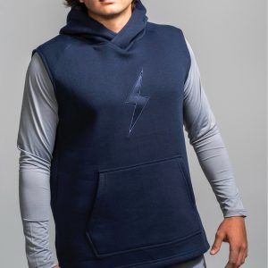 BOLT Sleeveless Hoodie - Navy/Navy Bolt