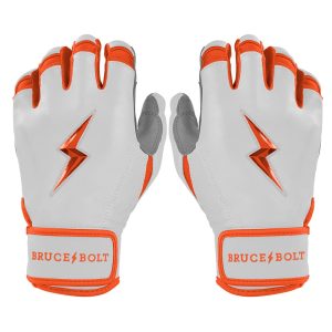 PREMIUM PRO CHROME Series Short Cuff Batting Gloves - ORANGE
