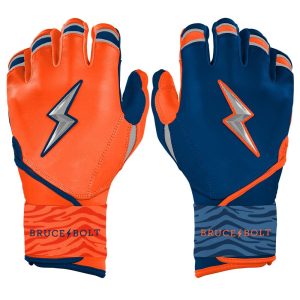 CLARK Series Long Cuff Batting Gloves - NAVY/ORANGE
