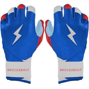 Bear Series Long Cuff Batting Gloves - Red. White & Blue